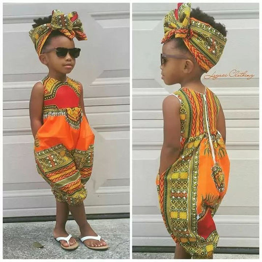 2019 New Style Infant Baby Girls Kids African Jumpsuit ClothesToddler Rompers Outfit
